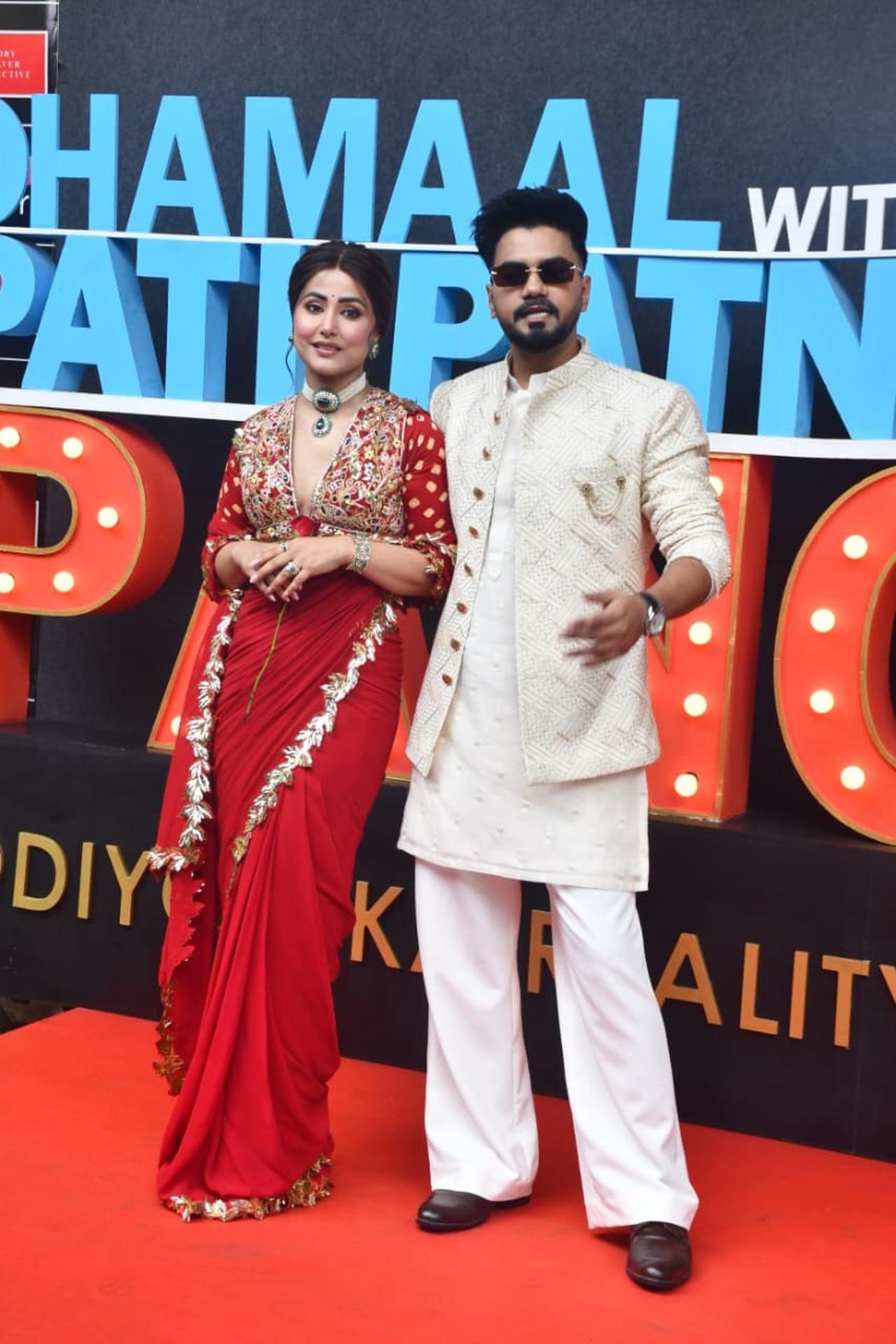 Hina Khan and her husband Rocky Jaiswal spotted in traditional look at the shoot of Pati Patni Aur Panga